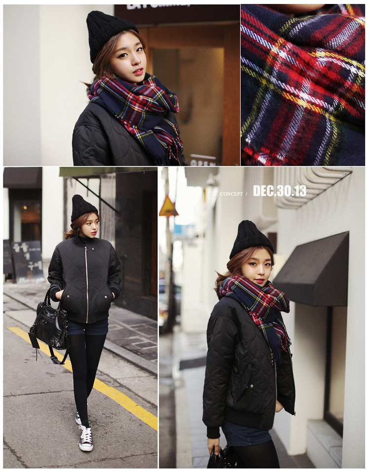 ผ้าพันคอกันหนาว ลายสก๊อต เนื้อนุ่ม สไตล์เกาหลี พร้อมส่ง same pic