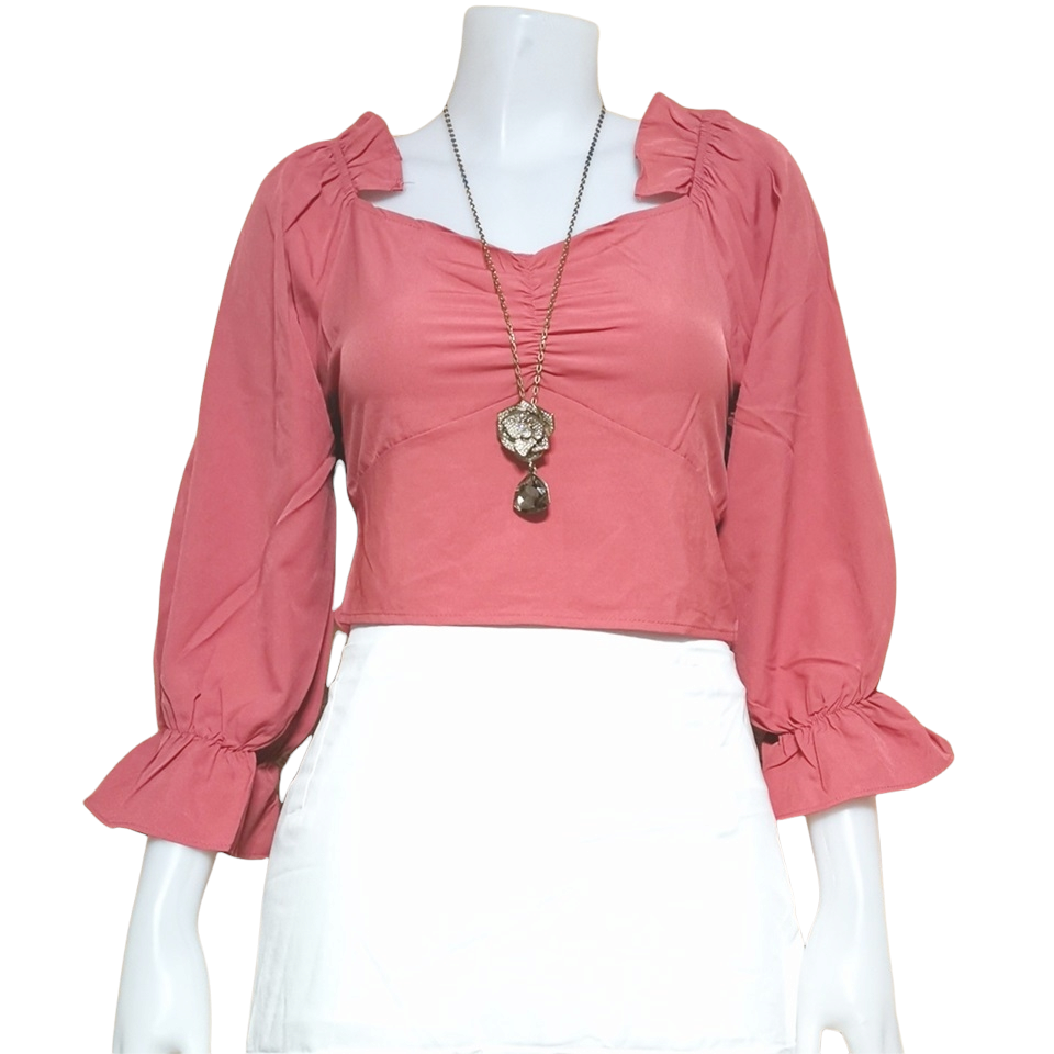 Blouse3892 รวมแบบเสื้อแฟชั่นวัยรุ่น เสื้อครอป เสื้อปาดไหล่ เสื้อสม็อค เสื้อรูดหน้า ผ้าไหมอิตาลี ผ้าชีฟอง งานแฟชั่นประตูน้ำ