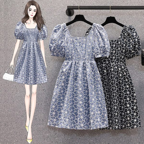 เดรสคนอ้วน เดรสสาวอวบ ชุดเดรสคนอ้วนวัยรุ่นแขนสั้น BY PLUS SIZE Girl