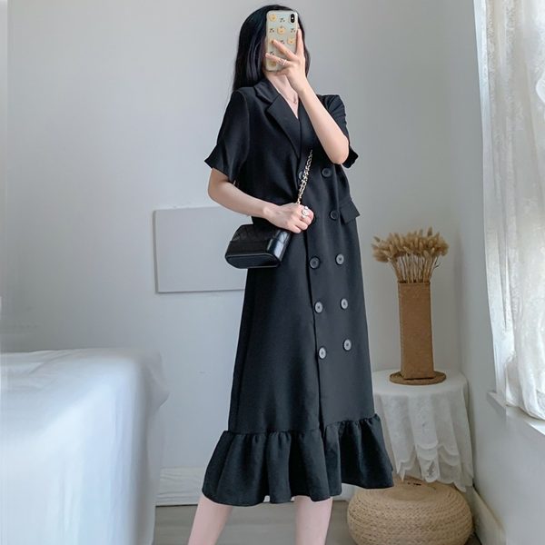 เดรสคนอ้วน เดรสสาวอวบ ชุดเดรสคนอ้วนวัยรุ่นแขนสั้น BY PLUS SIZE Girl