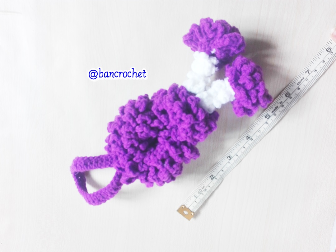 Bancrochet พวงมาลัยถักโครเชต์ Crochet Thai Garland ม่วง 6*5*4 inch