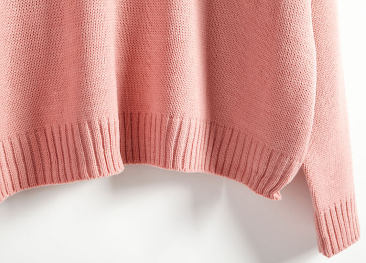 Sweater เสื้อสเวทเตอร์แขนยาว สีชมพู ทรงสวย จะใส่เดี่ยวไหรือใส่โค้ทคลุมก็เริ่ด