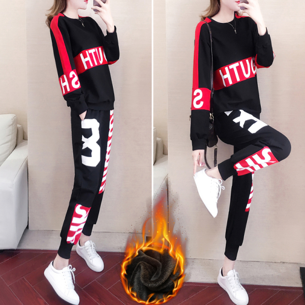 ชุดวอร์ม สูทเกาหลี Jumpsuit ชุดจั้มสูท ชุดเซท 2 ชิ้น ชุดกีฬาผู้หญิง ชุดออกกำลังกาย เสื้อกันหนาว ชุดวอร์มคู่