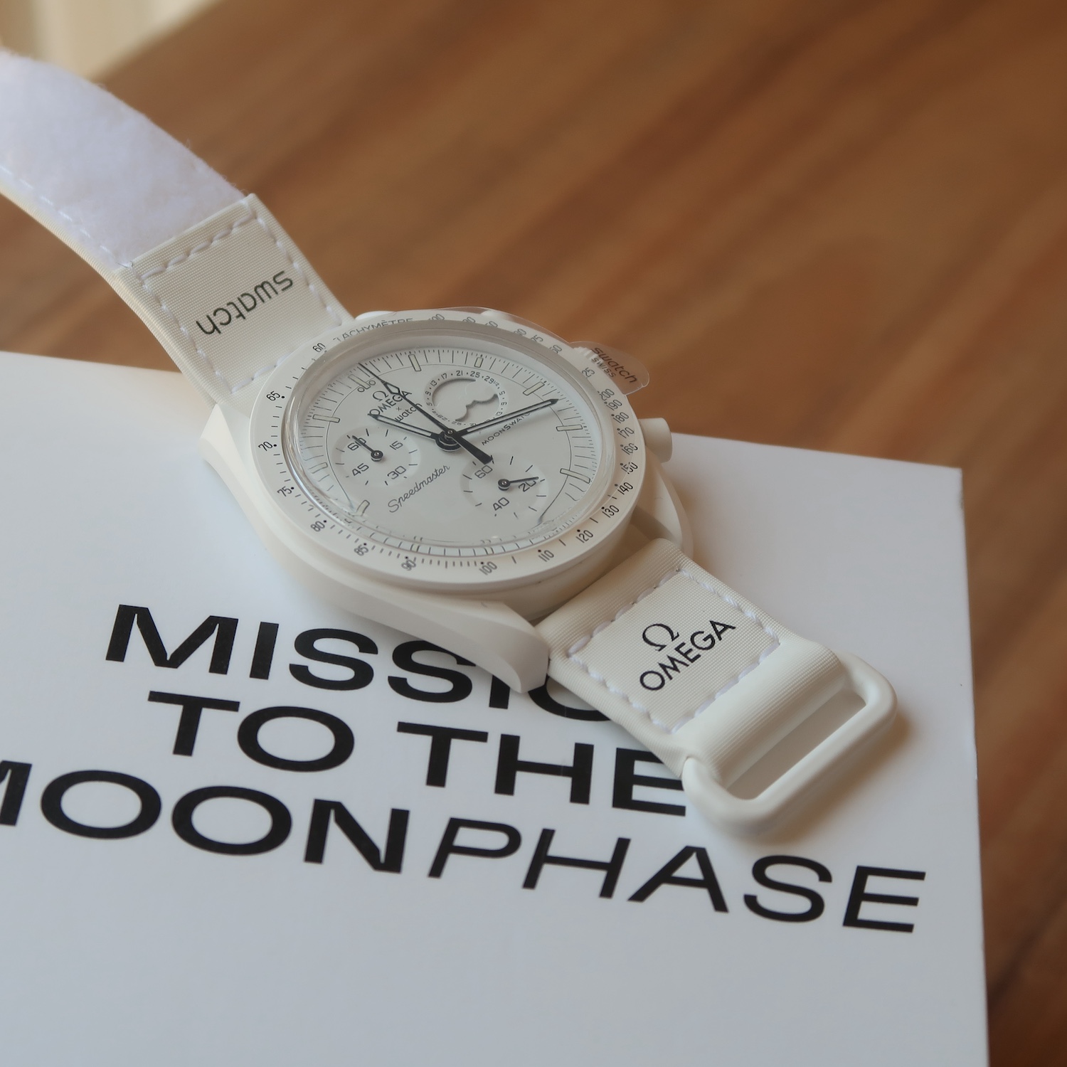 Swatch X Omega White Mission To The MoonPhase Full Watch