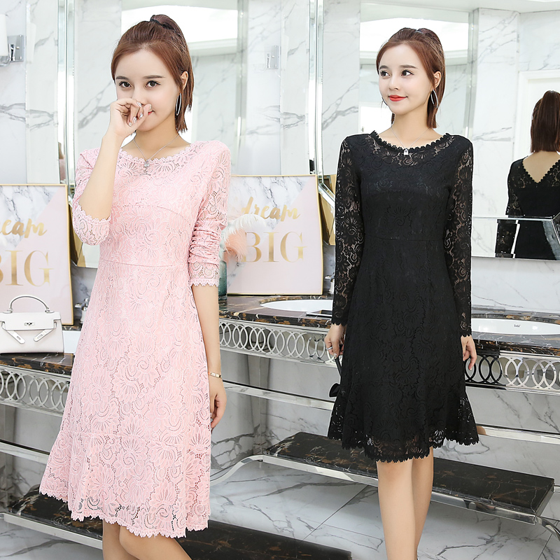 Dress4567 เดรสลูกไม้แขนยาว ซิปหลัง มีซับในอย่างดีทั้งชุด ผ้าลูกไม้เกรดพรีเมียมเนื้อดีลายสวยเนื้อหนามีน้ำหนัก งานสวยเหมือนราคาหลักพัน ทรงสวยเรียบหรูใส่ทำงาน/ใส่ออกงานได้ **พร้อมส่งสีชมพูสีเดียวค่ะ