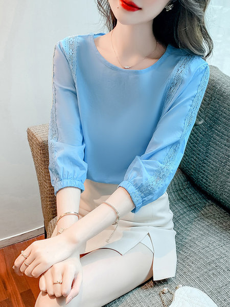 เสื้อลูกไม้ แขนสั้น