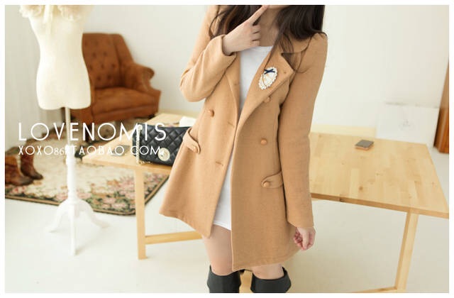 LADY COAT เสื้อโค้ทกันหนาว ทรงหวานๆ สไตล์เกาหลี พร้อมส่ง CAMEL