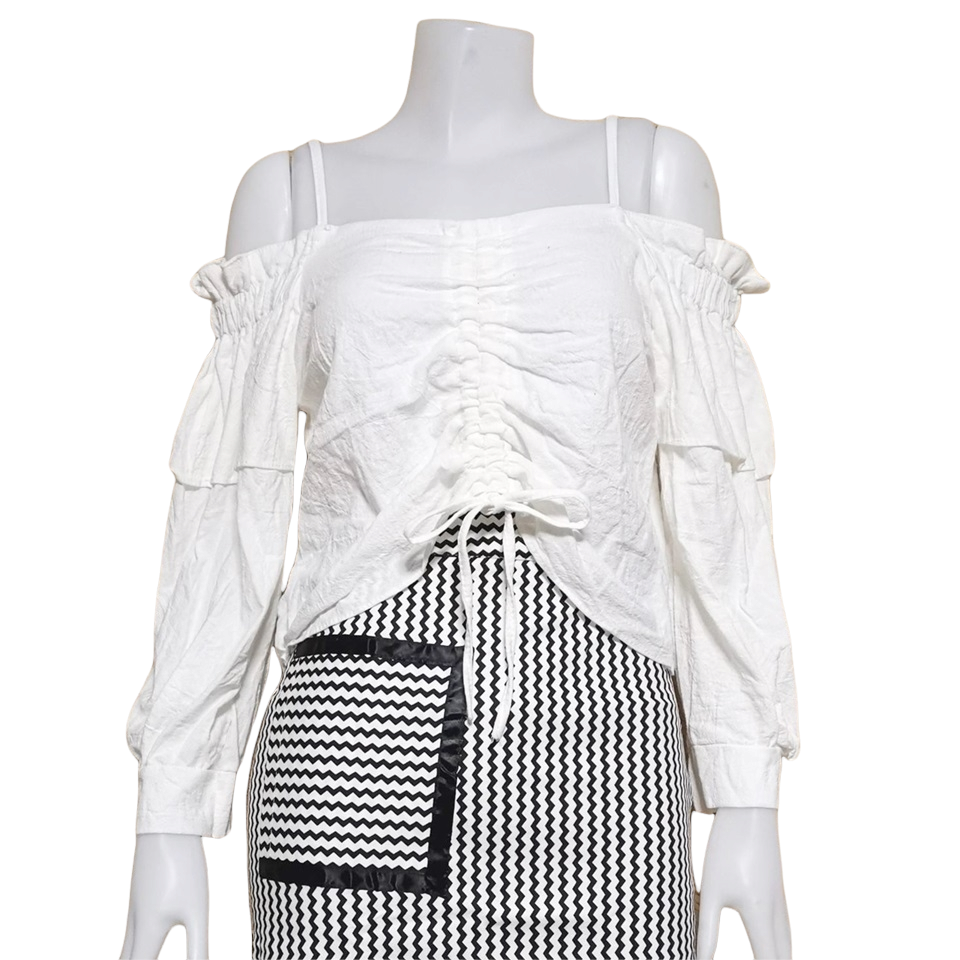 Blouse3892 รวมแบบเสื้อแฟชั่นวัยรุ่น เสื้อครอป เสื้อปาดไหล่ เสื้อสม็อค เสื้อรูดหน้า ผ้าไหมอิตาลี ผ้าชีฟอง งานแฟชั่นประตูน้ำ