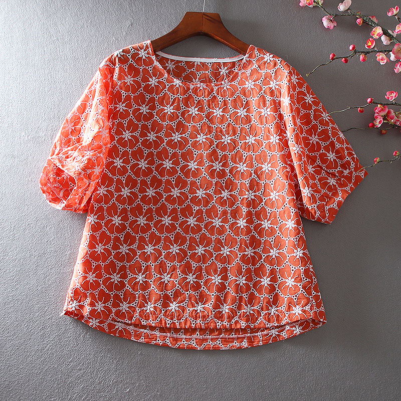 เสื้อลินิน เสื้อผ้าฝ้ายลินิน เสื้อเชิ้ตผ้าลินิน ปักลายสวยๆด้วยด้าย สไตล์VINTAGE BY Dreamroom