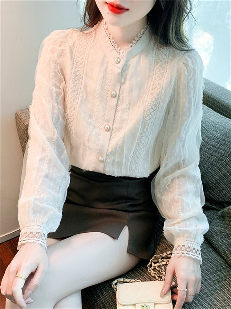 เสื้อลูกไม้ เสื้อเชิ้ตแขนยาว