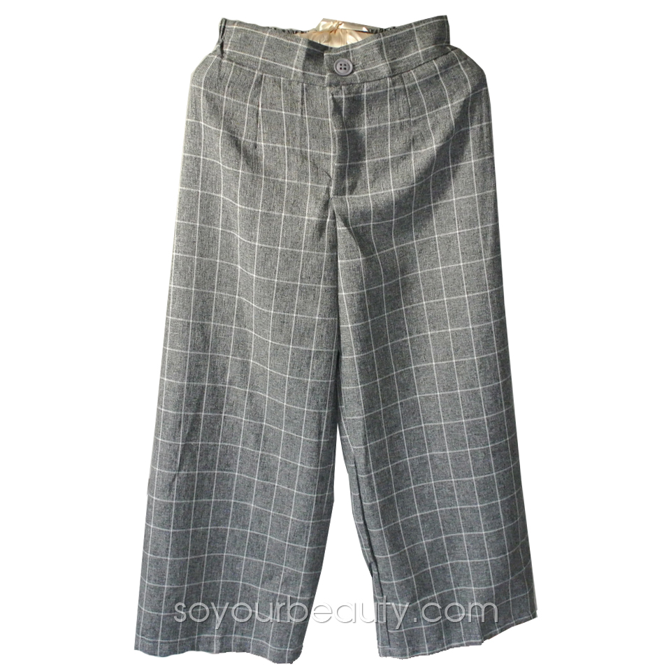 กางเกงแฟชั่น กางเกงขากว้าง ขาบาน ลายตาราง