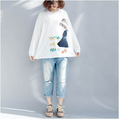 เสื้อOVERSIZE ใส่ตั้งแต่สาวผอม-สาวอวบ น้ำหนักตัว50-100กิโลกรัม