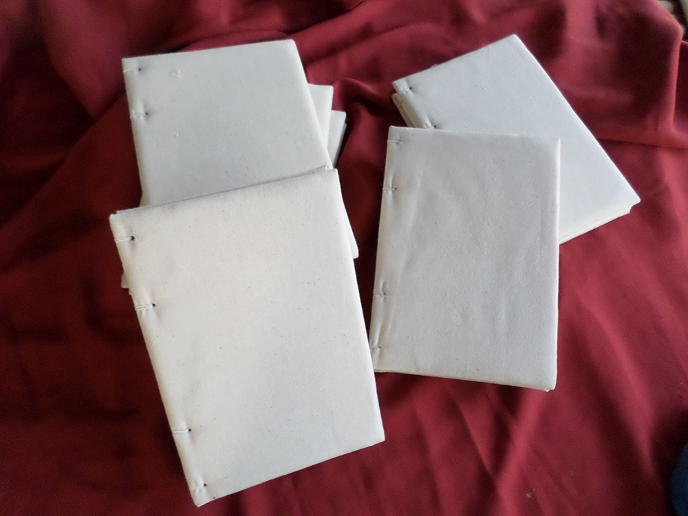 สมุดทำมือปกผ้าดิบ (ครึ่งA4)