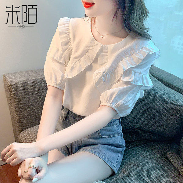 เสื้อลูกไม้ แขนสั้น
