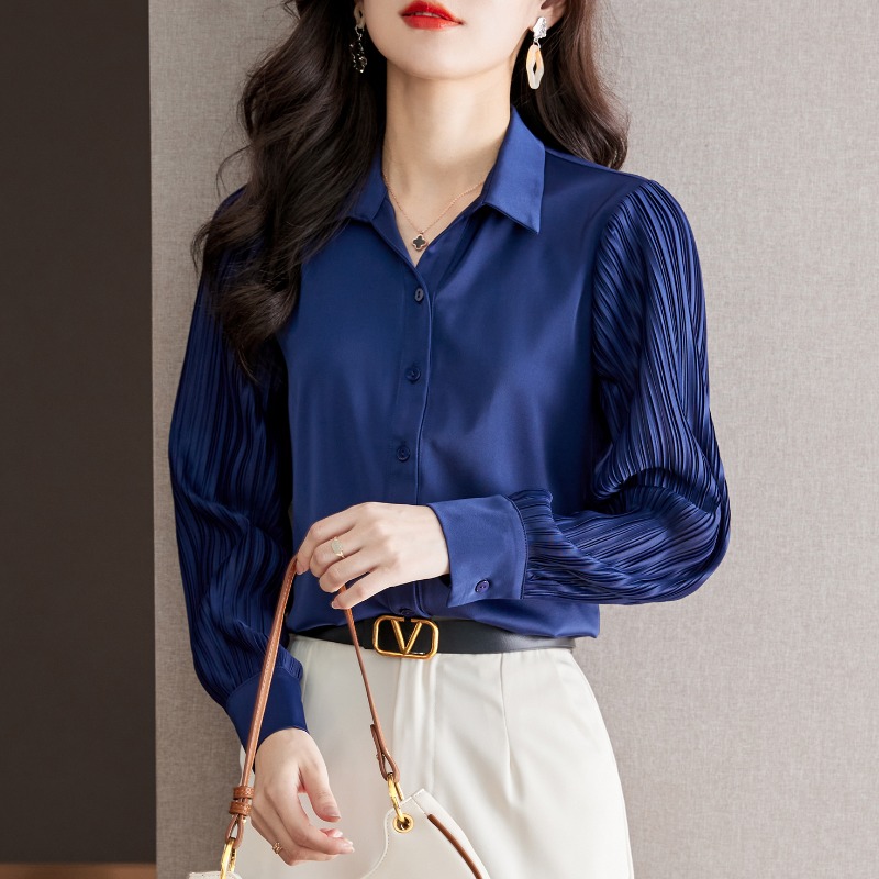 เสื้อเชิ้ตผู้หญิงแขนยาว เสื้อเชิ้ตผู้หญิงใส่ทํางาน 390 บาทต่อชิ้น ฟรีค่าจัดส่ง