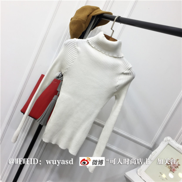 สีขาว: เสื้อสเวตเตอร์ ไหมพรมคอเต่า ยืดได้เยอะมาก ถ่ายจากงานจริง พร้อมส่ง สำเนา