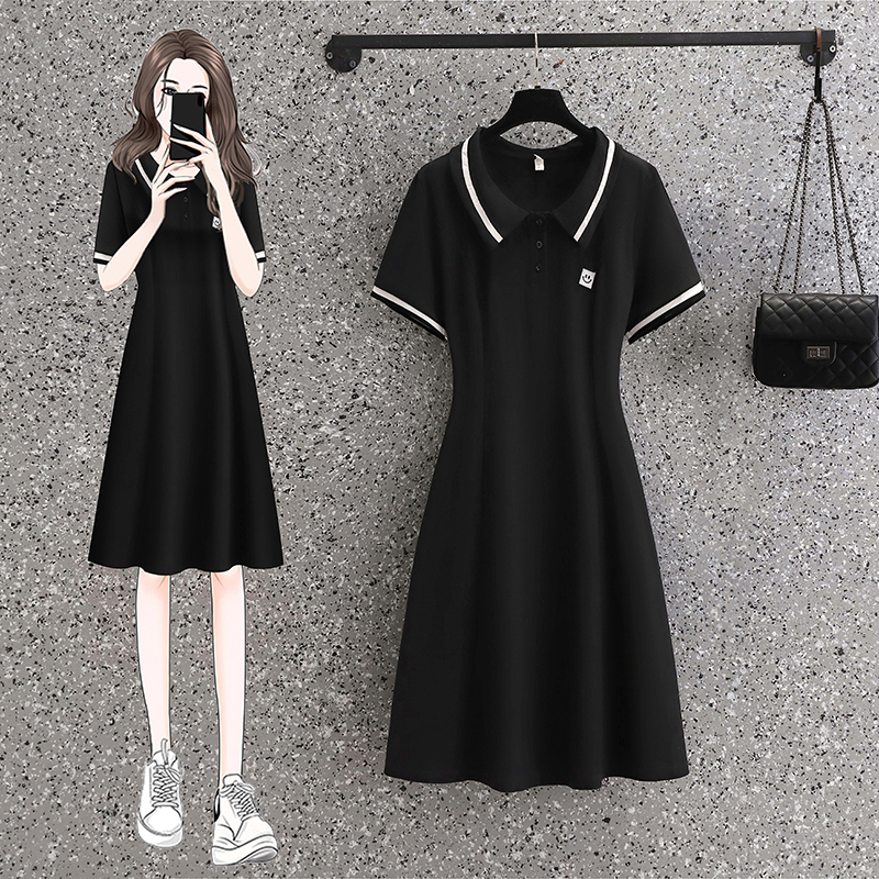 เดรสแขนสั้น มีไซส์ L-4XLอก 38-47 นิ้ว ใส่ได้ทั้งสาวหุ่นดีน่ารักจนถึงสาวอวบพลัสไซส์