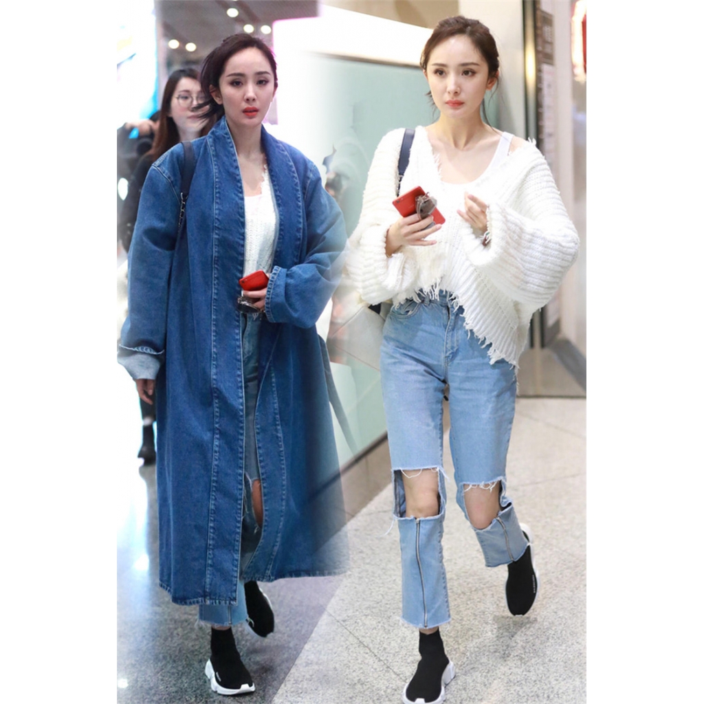 Sweater เสื้อไหมพรมถัก ทรงสวยเนื้อนุ่ม แต่งชายขาดๆ เพิ่มความเก๋ ขาว ขาว