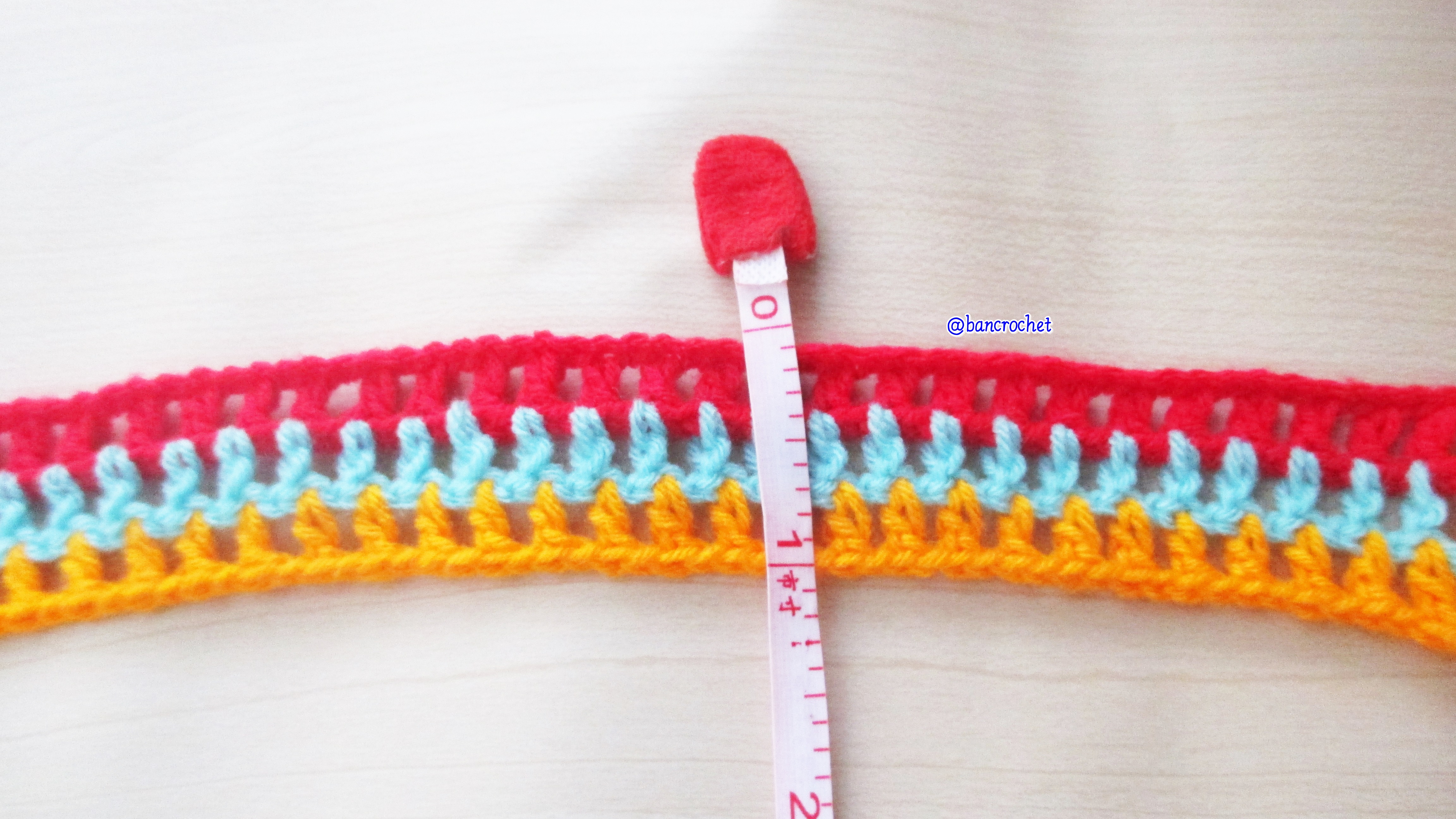 Bancrochet ที่คาดผมถักโครเชต์ สลับสีสดใส Crochet Headband หลากสี 1-1.5*13 inch