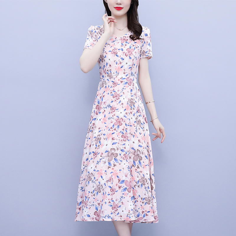 เดรสคนอ้วน เดรสสาวอวบ ชุดเดรสคนอ้วนวัยรุ่นแขนสั้น BY PLUS SIZE Girl