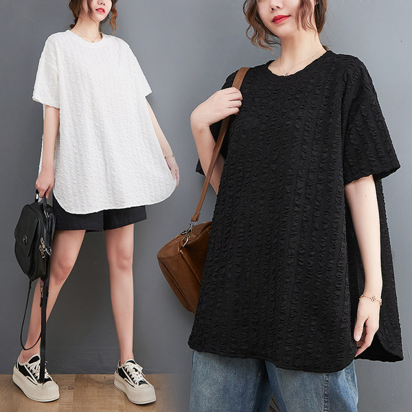 เสื้อลินินคนอ้วน เสื้อทีเชิ้ตคนอ้วนผู้หญิง เสื้อทีเชิ้ตตัวใหญ่ By Literary Plus size
