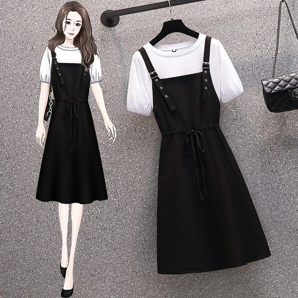 เดรสคนอ้วน เดรสสาวอวบ ชุดเดรสคนอ้วนวัยรุ่น เหมือนใส่เอี๊ยม BY PLUS SIZE Girl