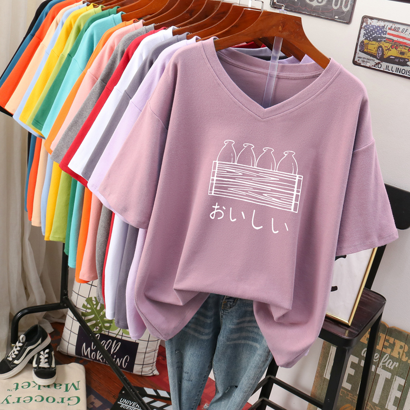 เสื้อยืดคอตตอน สกรีนลายน่ารัก มีหลากหลายสี ส่งฟรีทั่วไทย BY JIMIAO