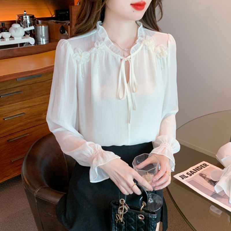 เสื้อเชิ้ตผู้หญิงแขนยาว เสื้อเชิ้ตผู้หญิงใส่ทํางาน 390 บาทต่อชิ้น ฟรีค่าจัดส่ง