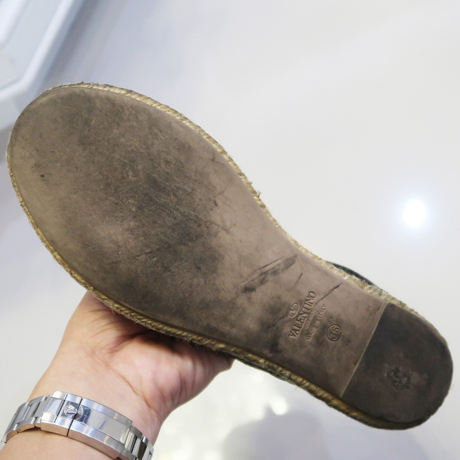 Valentino Black Lace Flat Espadrilles Shoes Size 36