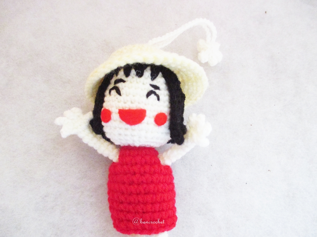 พวงกุญแจมารูโกะถักไหมพรม ขนาด 4 นิ้ว maroko crochet keychain 4 inch