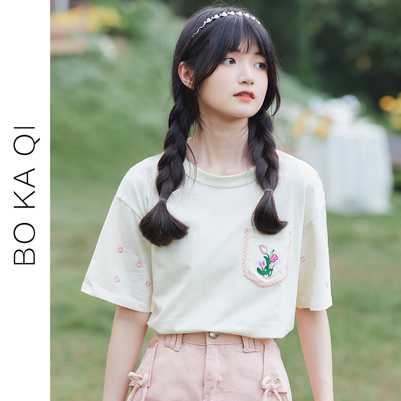 เสื้อผ้าวัยรุ่นเกาหลี เสื้อยืดวัยรุ่นผู้หญิง มีขนาด S M L XL