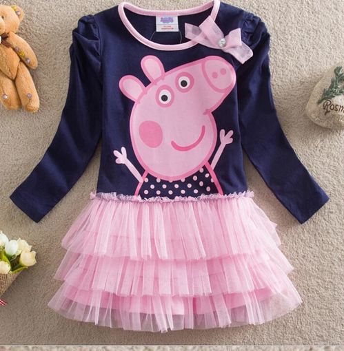 ชุดกระโปรงเด็กผู้หญิง ชุดเดรสเด็ก น่ารัก ลายหมูน้อย สีชมพู ด้านบนเป็น เสื้อยืดแขนยาว ด้านล่างเป็นกระโปรงระบาย สินค้าลดราคาพิเศษ no 33596