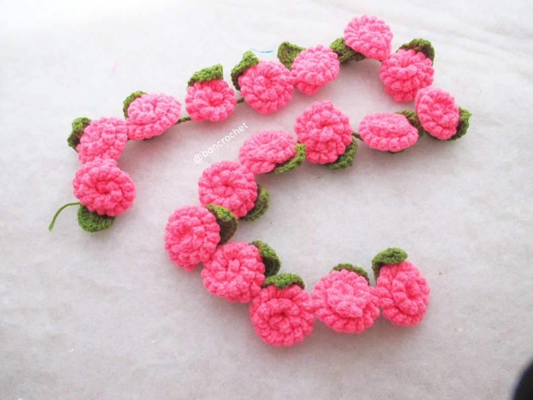 Bancrochet ดอกไม้ถัก สายประดับดอกไม้ ประดับ Crochet Flowers หลากสี 60 cm
