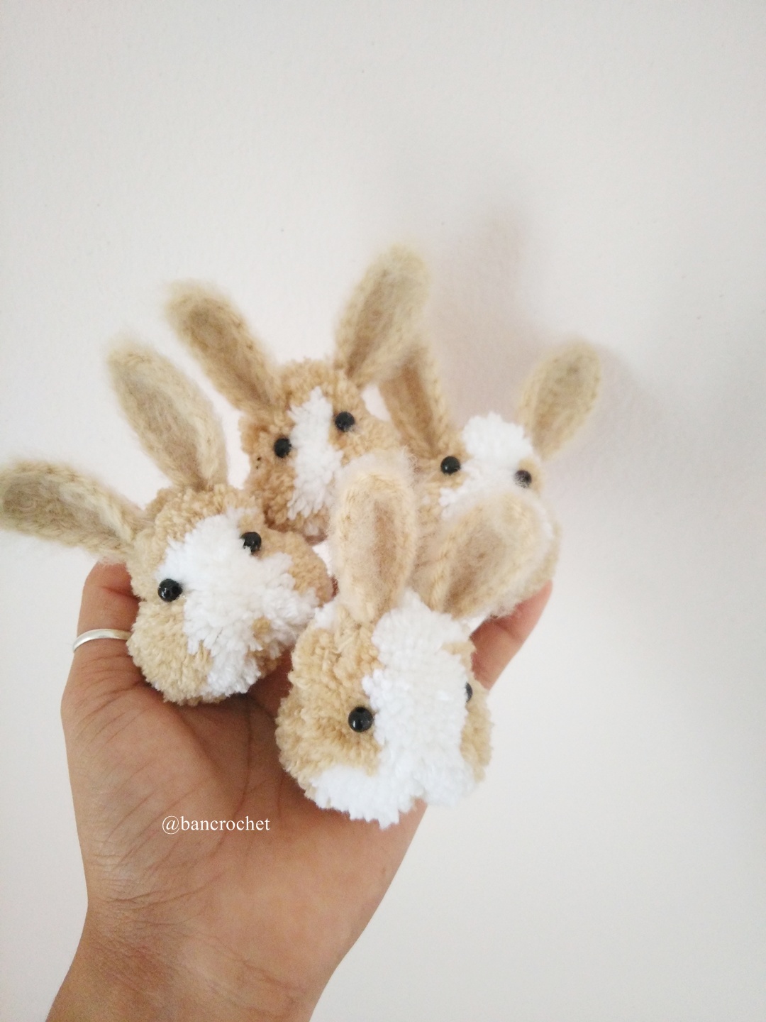 ปอมปอมตุ๊กตากระต่าย pompoms dolls หลากสี 3 นิ้ว