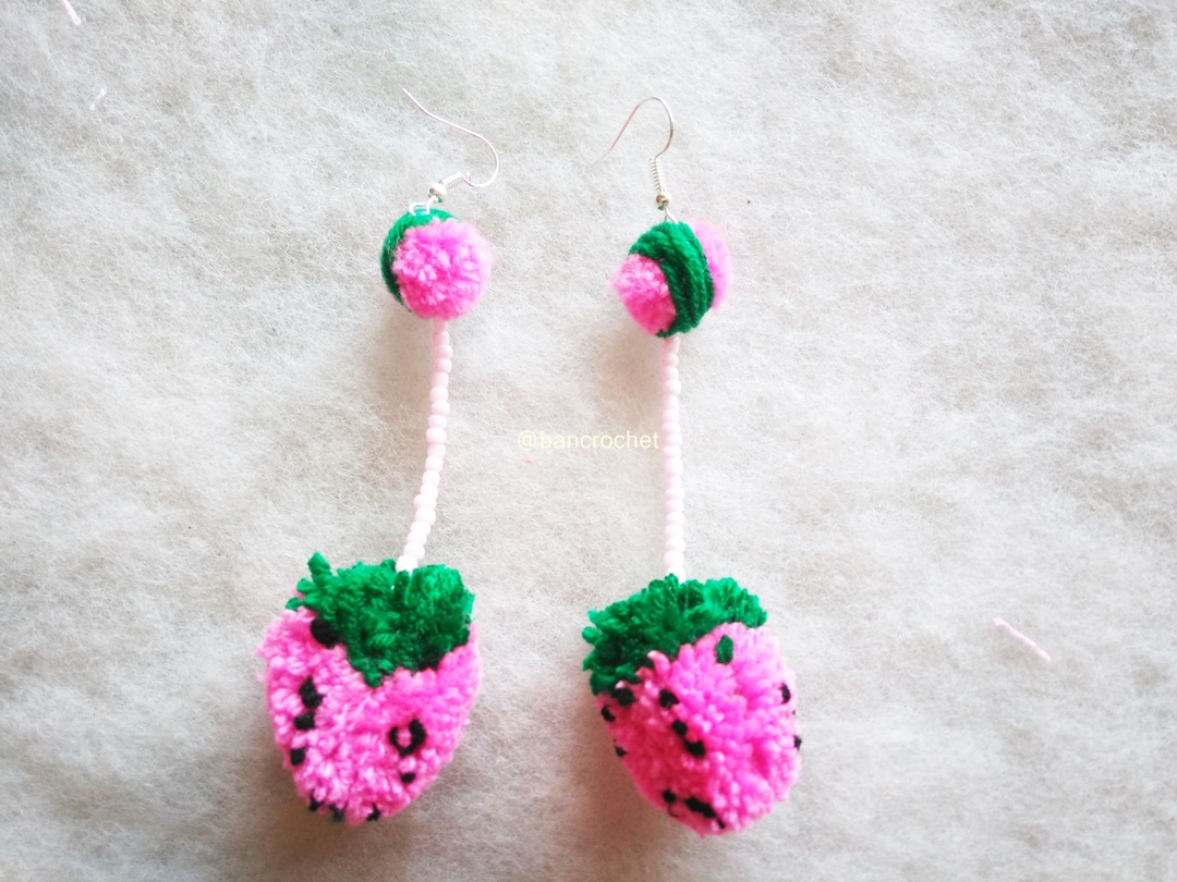 Bancrochet ต่างหูถักโครเชต์ crochet earring หลากสี 4-6 นิ้ว