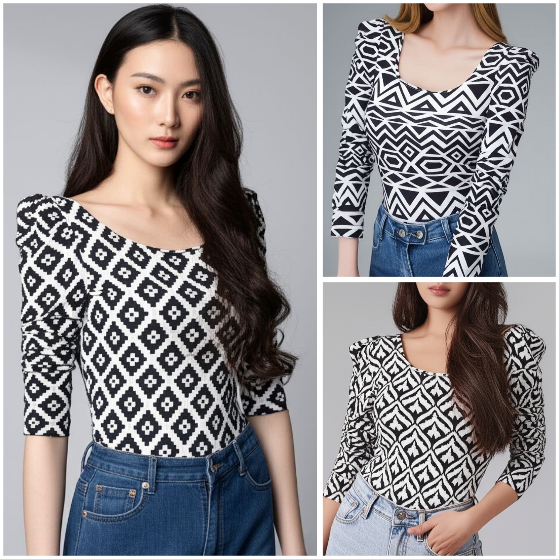 🖤🤍 Blouse3125 เสื้อสายฝอสุดปัง! ครีมดำเน้นหุ่น เป๊ะทุกลุค เสื้อแขนยาวทรงเข้ารูป