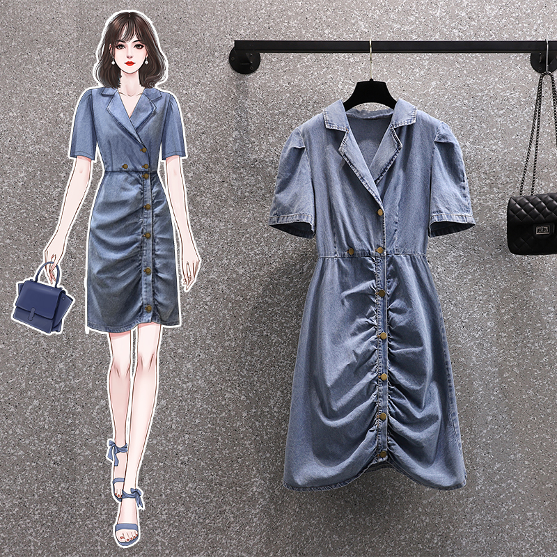 เดรสแขนสั้น มีไซส์ L-4XLอก 38-47 นิ้ว ใส่ได้ทั้งสาวหุ่นดีน่ารักจนถึงสาวอวบพลัสไซส์