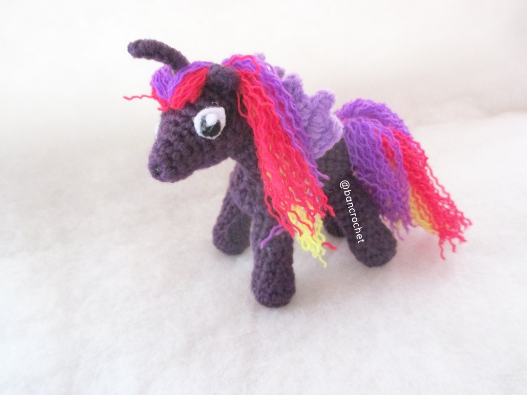 ม้าโพนี่ถัก pony amigurumi crochet ม่วง
