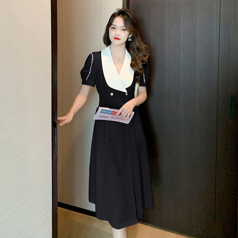 เดรสลูกไม้ เดรสชีฟองสวยๆ แขนสั้น By Meiyi women's clothing