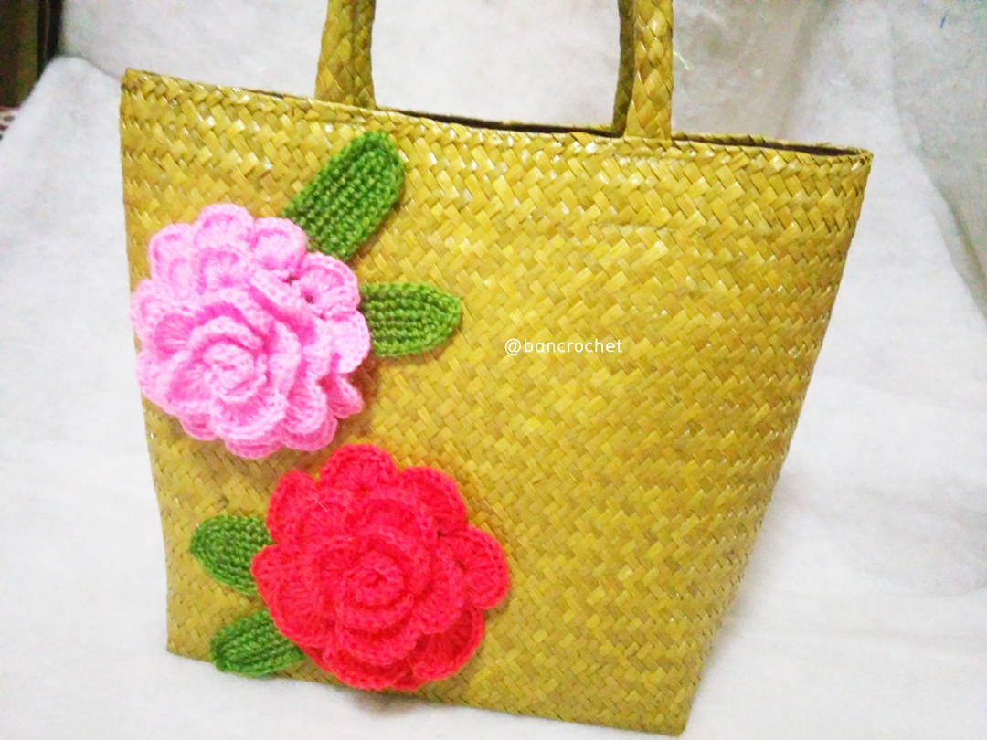 กระเป๋ากระจูดสาน ขนาด 11*5*10 นิ้ว basket weave bags น้ำตาล 11*5*10