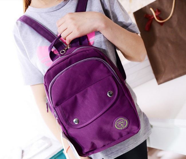 กระเป๋าเป้ กระเป๋าสะพายหลัง Backpack ผ้าไนลอน สีสวย สายสะพาย มีซิป สามารถทำเป็น เส้นเดียว หรือ แยกได้ กระเป๋าใส่เสื้อผ้า เที่ยวทะเล น่ารัก ๆ 541849