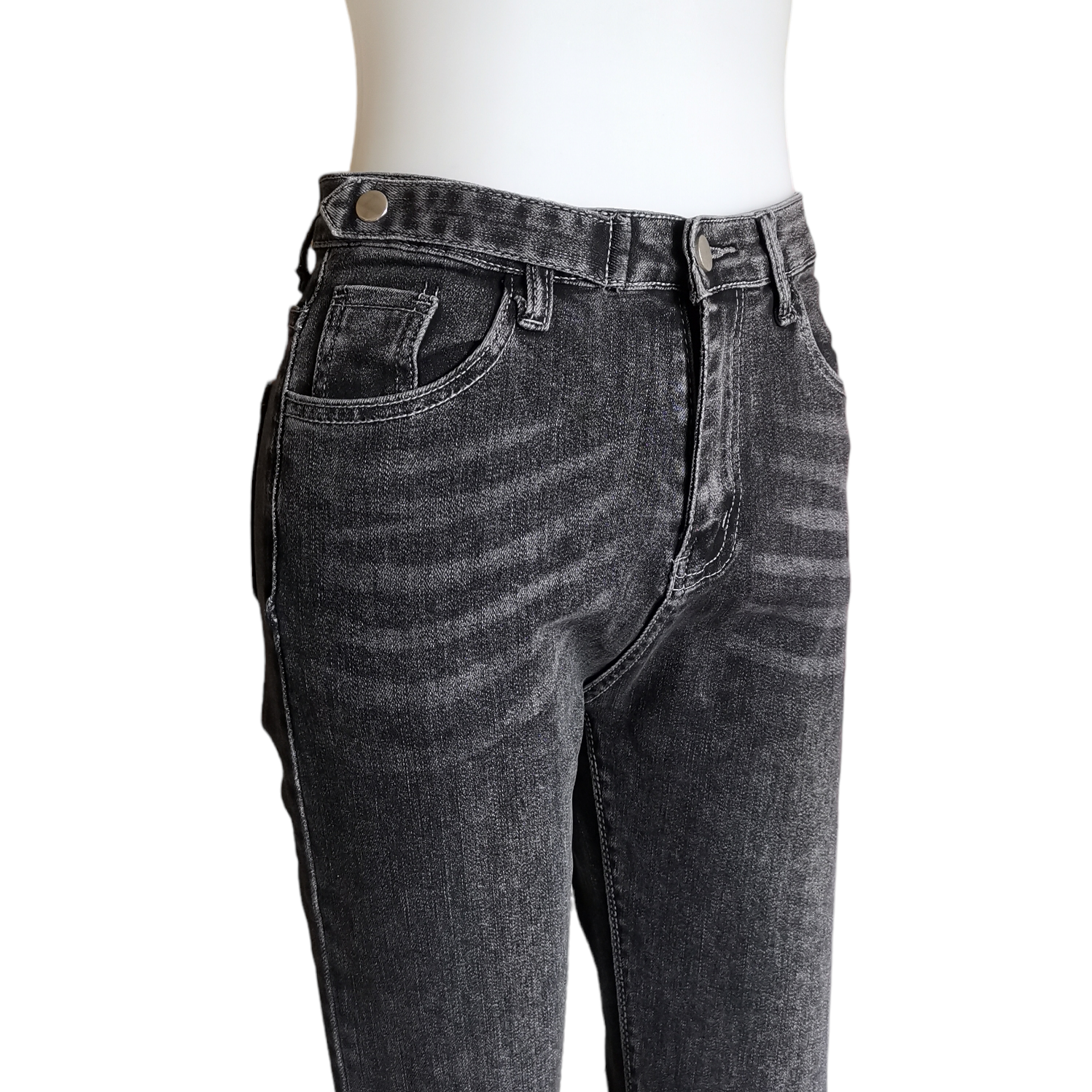 Jeans308 กางเกงยีนส์ขายาวเอวสูงสีดำ แฟชั่นนำเข้าเกรดพรีเมียม ผ้ายีนส์แท้ยีนส์ฟอกยืดนิ่ม ผ้านุ่มน่าใส่ทรงสวยงานดี แมทช์กับอะไรก็เข้า