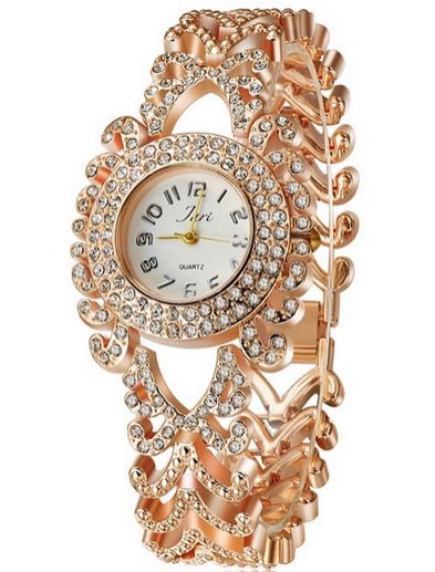 นาฬิกาข้อมือ ผู้หญิง แบบ กำไลข้อมือ นาฬิกา ฝังเพชร CZ คริสตัล สีทอง และ สีเงิน นาฬิกาใส่ออกงาน ฝังเพชร ระยิบระยับ แบบ หรูหรา 322458