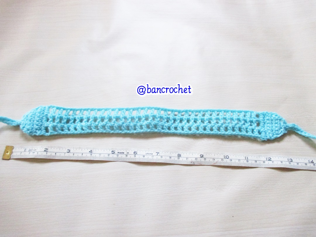 Bancrochet ที่คาดผมถักโครเชต์ crochet headband ฟ้า 1-1.5*13 inch