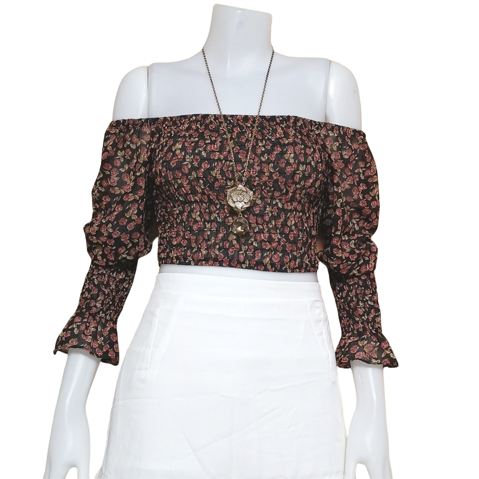 Blouse3892 รวมแบบเสื้อแฟชั่นวัยรุ่น เสื้อครอป เสื้อปาดไหล่ เสื้อสม็อค เสื้อรูดหน้า ผ้าไหมอิตาลี ผ้าชีฟอง งานแฟชั่นประตูน้ำ
