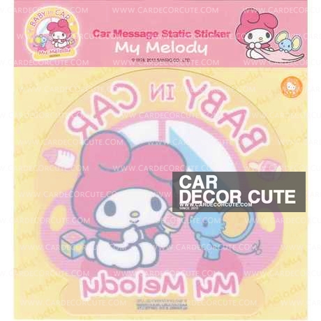 ( ลด 5 % ) MY MELODY - สติกเกอร์ป้ายเตือนในรถ BABY IN CAR