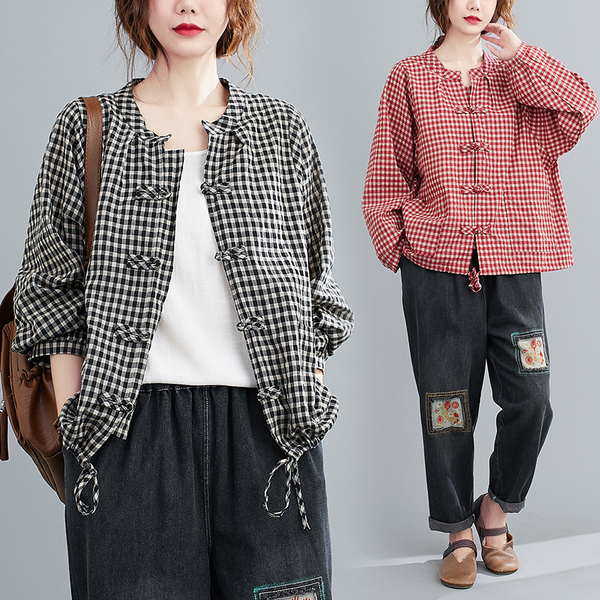 เสื้อผ้าฝ้าย เสื้อผ้าลินิน สไตล์ฤดูร้อน Cotton and linen art สไตล์VINTAGE Lian Zhi