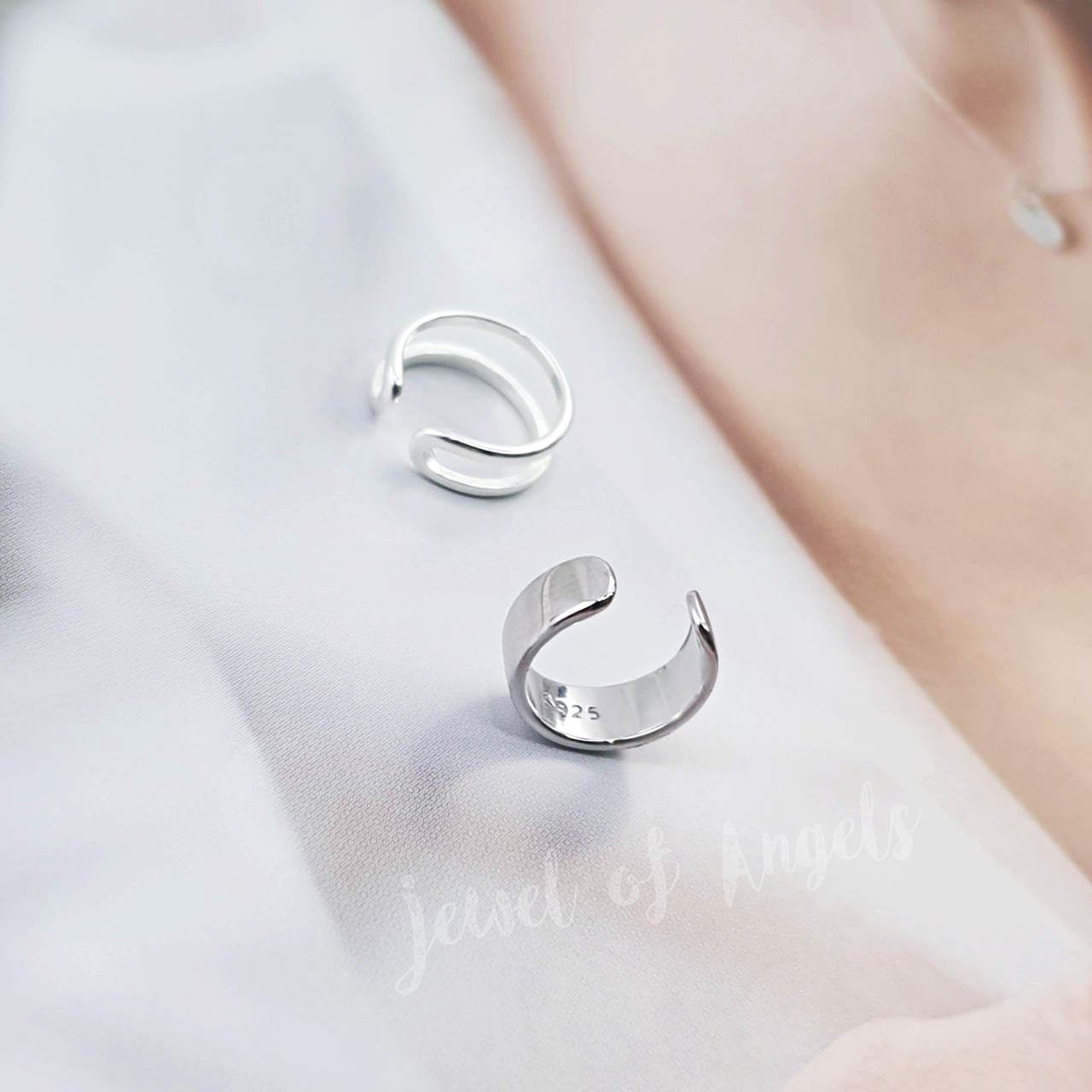 ต่างหูหนีบ Ear Cuff รุ่น Force เงินแท้S925 ต่างหูคลิปหนีบแฉก 2แบบ สีเงิน Silver925