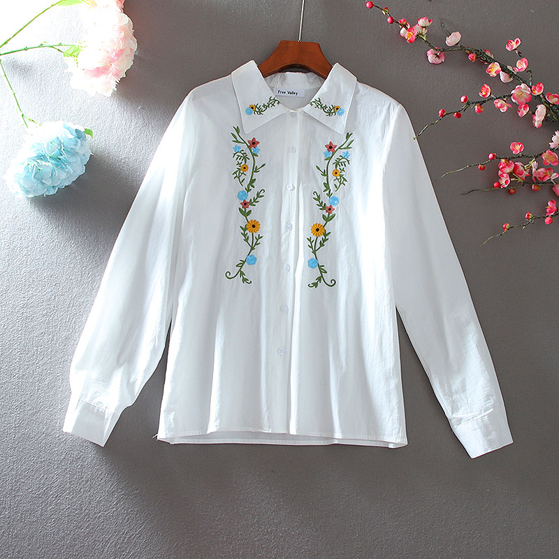 เสื้อลินิน เสื้อผ้าฝ้ายลินิน เสื้อเชิ้ตผ้าลินิน ปักลายสวยๆด้วยด้าย สไตล์VINTAGE BY Dreamroom