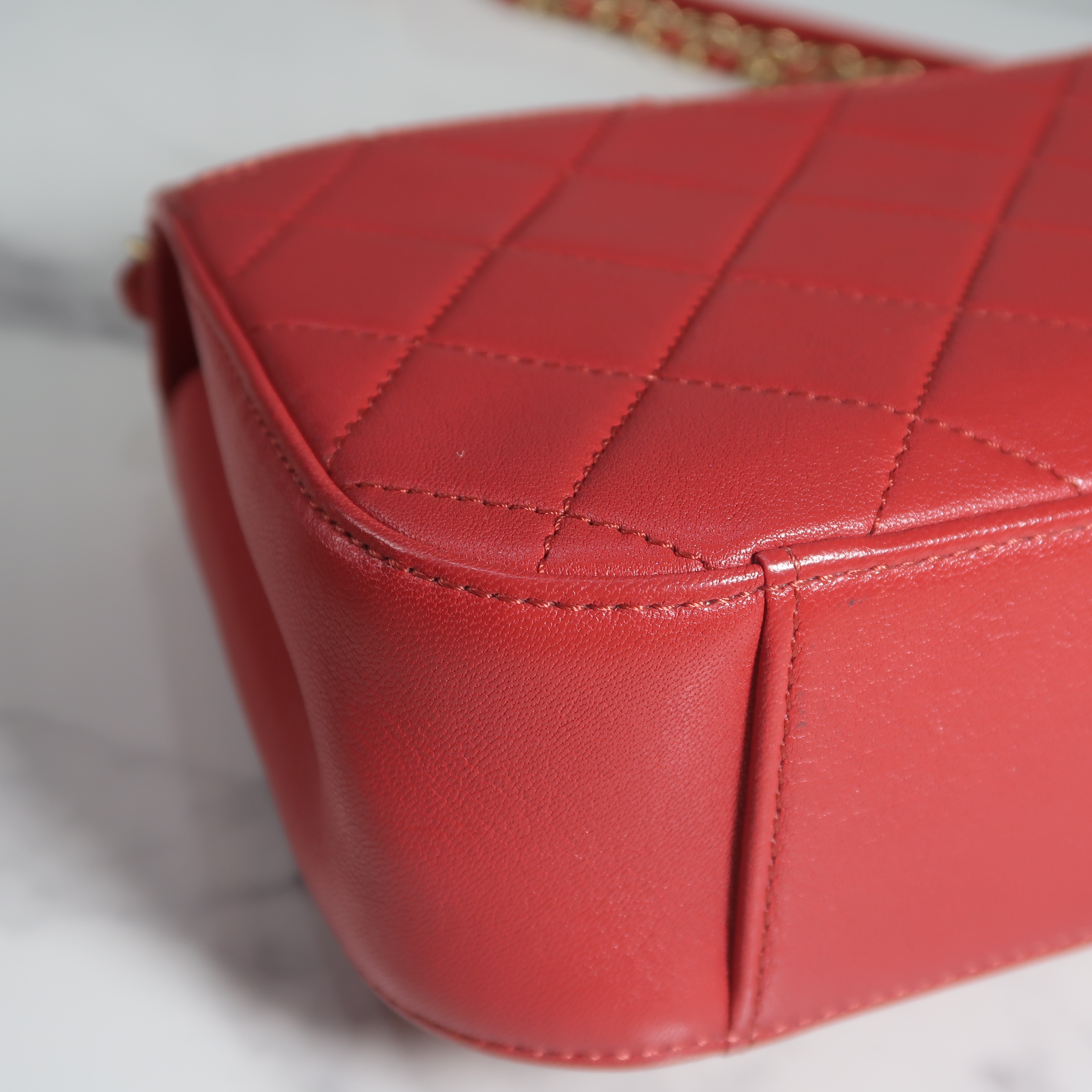 Chanel Red Lambskin Chain Infinity Top Handle Bag GHW(ใบ King Power 2019)